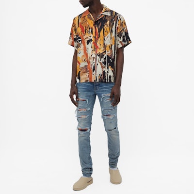 AMIRI FW22 Vaqueros Ajustados Desgastados Slim Fit Azul PS22MDS150-408 Lookbook AMIRI FW22 Vaqueros Ajustados Desgastados Slim Fit Azul PS22MDS150-408