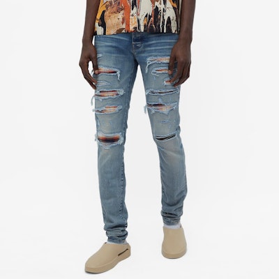 AMIRI FW22 Vaqueros Ajustados Desgastados Slim Fit Azul PS22MDS150-408 Purchase AMIRI FW22 Vaqueros Ajustados Desgastados Slim Fit Azul PS22MDS150-408