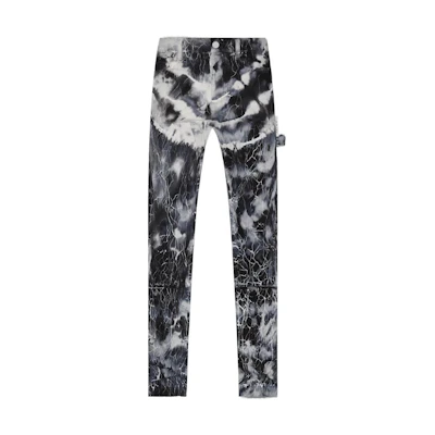 AMIRI FW22 Distressed Tie-Dye Button Jeans Black. PS23MDF006-018