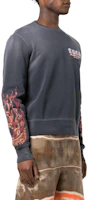 Purchase AMIRI FW22 男款刺繡火焰灰色長袖套頭衫。 ps22mjg030