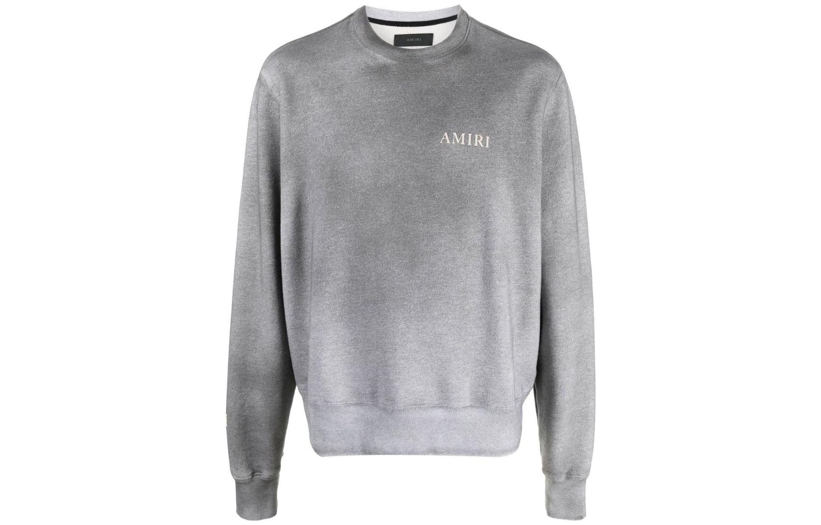 AMIRI FW22 Faded Logo Print Long Sleeve Sweatshirt Grey AW22MJL052030