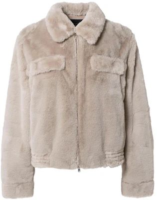 アミリ FW22 フェイクファーカラージップジャケット メンズ ライトグレー SR3AM0027-288 Buy アミリ FW22 フェイクファーカラージップジャケット メンズ ライトグレー SR3AM0027-288