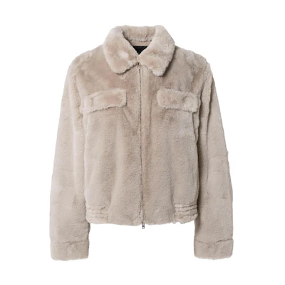 AMIRI FW22 Faux Fur Collar Zip Jacket Men’s Light Grey SR3AM0027-288