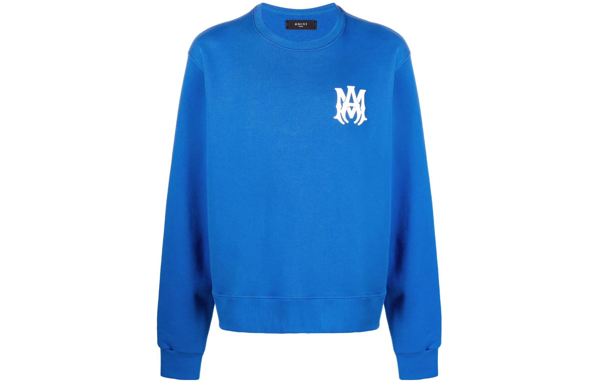 AMIRI FW22 Geometric Print Crewneck Pullover Sweatshirt Blue MJL005-435