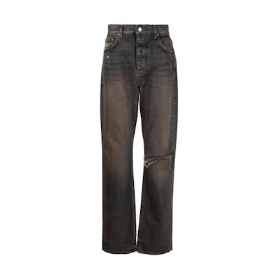 AMIRI FW22 Gradient Embroidered Distressed Denim Jeans Grey Men’s. PS23MDF008-950