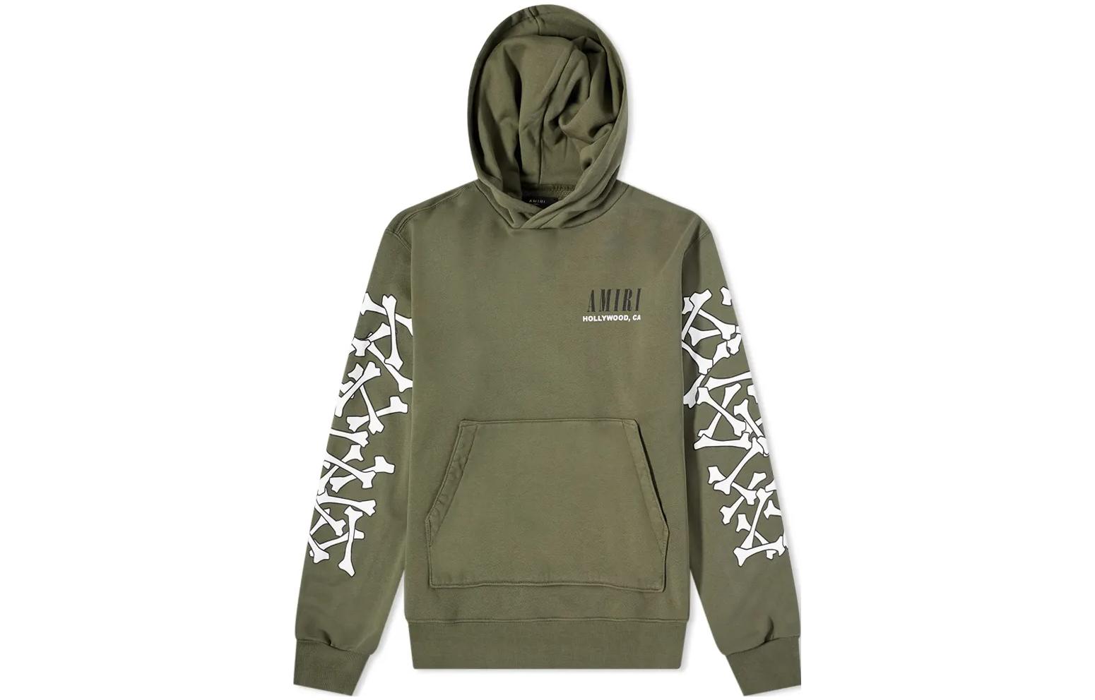 AMIRI FW22 Green Graphic Logo Print Pullover Hoodie Male PS22MJG024-351