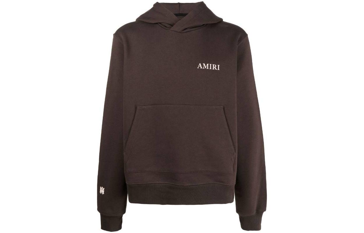 AMIRI FW22 Letter Logo Print Brown Hoodie for Men AW22MJL011960