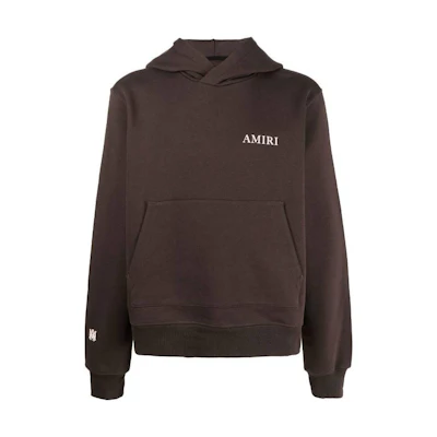 AMIRI FW22 Letter Logo Print Brown Hoodie for Men AW22MJL011960