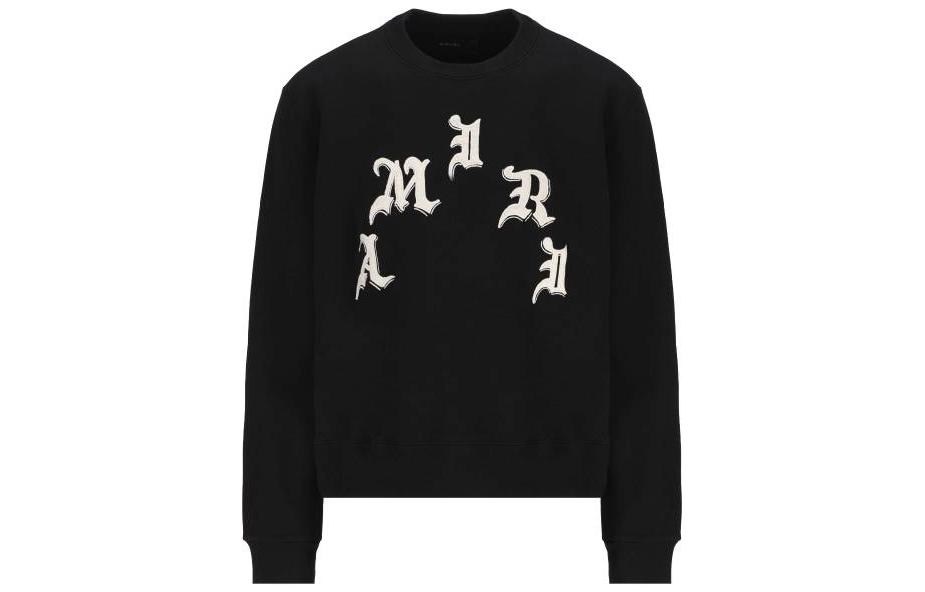 AMIRI FW22 Letter Print Crewneck Sweatshirt Black Fashion MJG008001