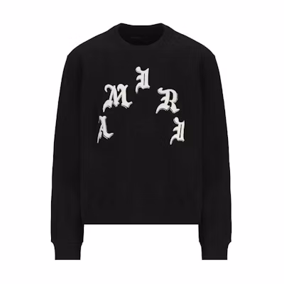 AMIRI FW22 Letter Print Crewneck Sweatshirt Black Fashion MJG008001