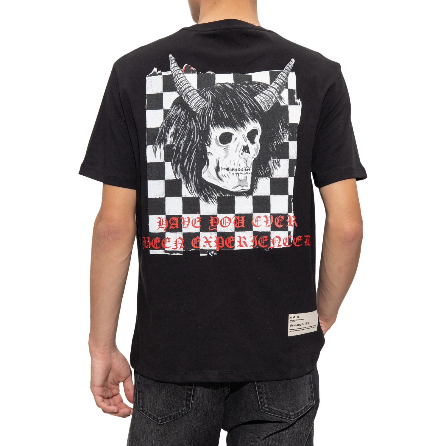 Purchase AMIRI 2022秋冬字母骷髅印花黑色短袖男士T恤。 AW22MJG001-001