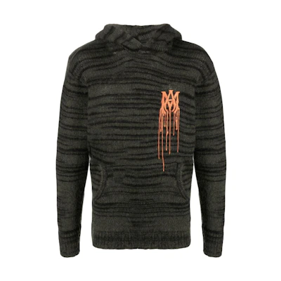 AMIRI FW22 Logo Embroidered Knit Hoodie Black - Casual Wear PS22MKL044310