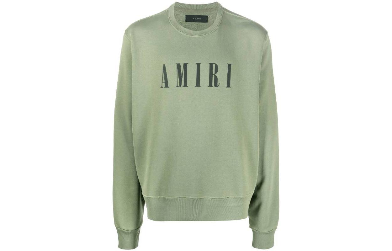 AMIRI FW22 Logo Print Crewneck Long Sleeve Sweatshirt Green () PF22MJC014759