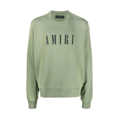 AMIRI FW22 Logo Print Crewneck Long Sleeve Sweatshirt Green () PF22MJC014759