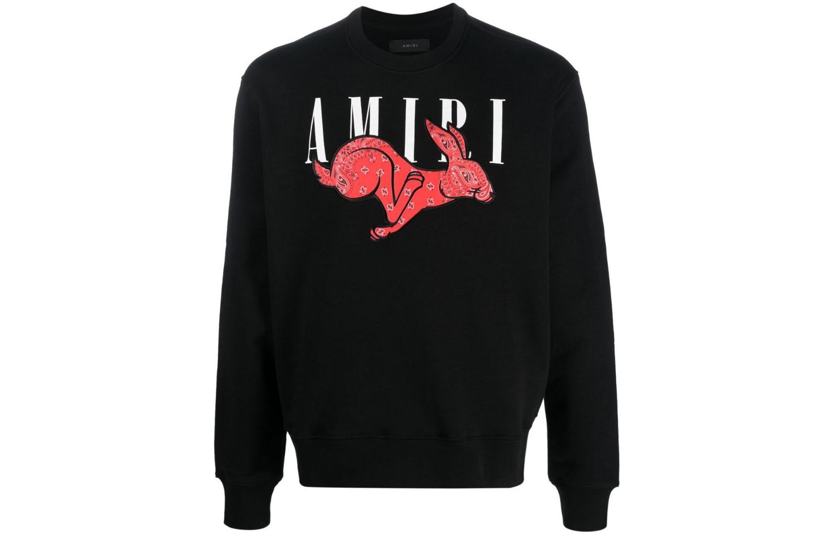 AMIRI FW22 Logo Print Crewneck Sweatshirt Black PS23MJG043-001