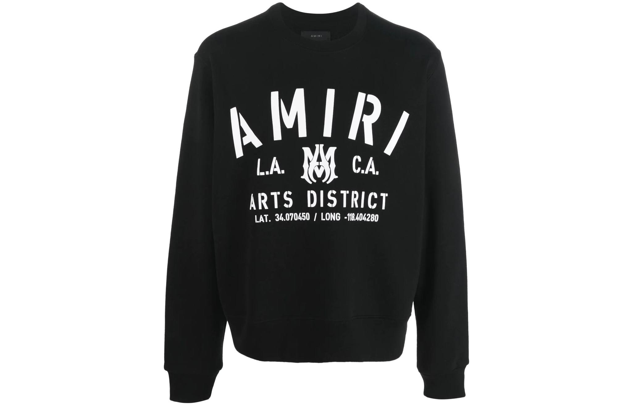 AMIRI FW22 Logo Print Pullover Long Sleeve Sweatshirt Black () PF22MJC050-001