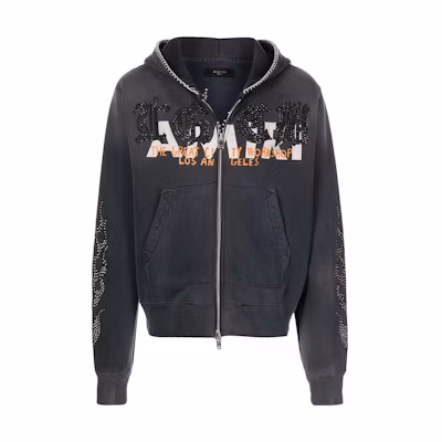AMIRI FW22 Logo Zipper Hoodie Grey PS22MJG034-001