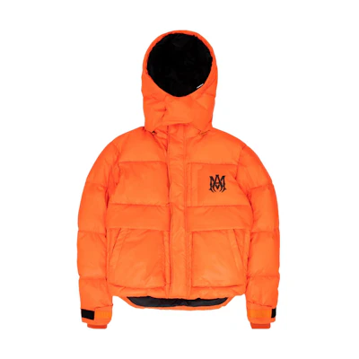 AMIRI FW22 Orange Multi-Pocket Zip Hoodie Jacket with Logo Patch () PS22M0L005-665