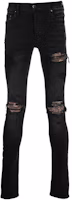 AMIRI FW22 Paisley Patch Distressed Skinny Jeans Black PF22MDS003D023 AMIRI FW22 Paisley Patch Distressed Skinny Jeans Black PF22MDS003D023