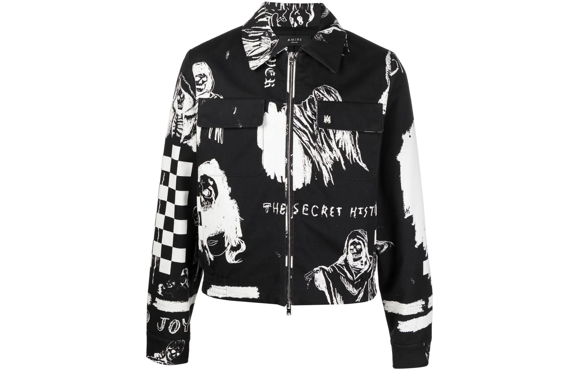 AMIRI FW22 Pattern Print Shirt Jacket Black () AW22MJF017004