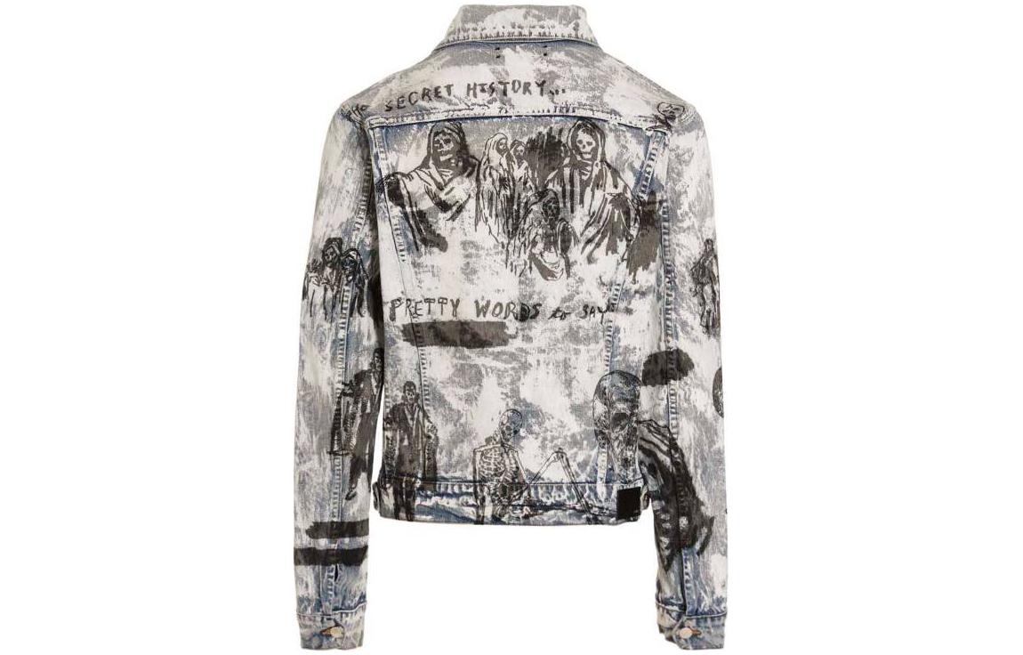 Lookbook AMIRI FW22 パターンプリント シングルブレスト デニムジャケット メンズ - マルチカラー MDT001994