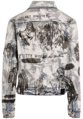 AMIRI FW22 パターンプリント シングルブレスト デニムジャケット メンズ - マルチカラー MDT001994 Lookbook AMIRI FW22 パターンプリント シングルブレスト デニムジャケット メンズ - マルチカラー MDT001994