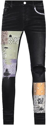 AMIRI FW22 パターンプリント スキニーパッチジーンズ ブラック. PF22MDS021-023 Buy AMIRI FW22 パターンプリント スキニーパッチジーンズ ブラック. PF22MDS021-023
