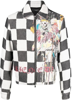 AMIRI FW22 メンズチェックプリントカラー付きジャケット AW22MJF018-900 Order AMIRI FW22 メンズチェックプリントカラー付きジャケット AW22MJF018-900