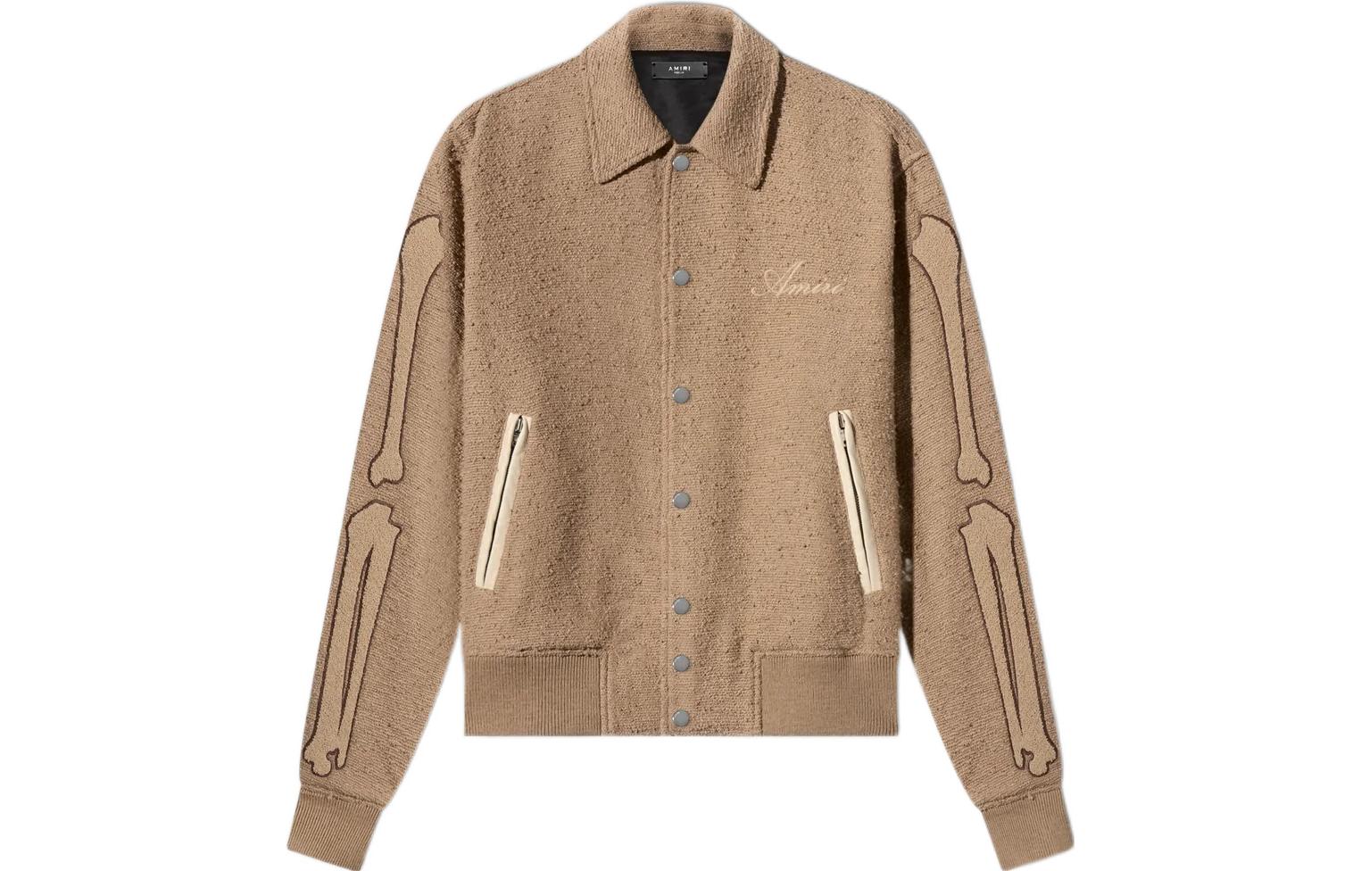 AMIRI FW22 Single-Breasted Bone Logo Jacket Brown Male 191846343625