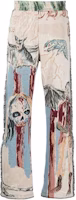 AMIRI FW22 Skull Animal Print Straight-Leg Casual Pants Multicolor Men. AW22MAW032-271 AMIRI FW22 Skull Animal Print Straight-Leg Casual Pants Multicolor Men. AW22MAW032-271