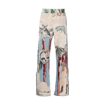 AMIRI FW22 Skull Animal Print Straight-Leg Casual Pants Multicolor Men. AW22MAW032-271