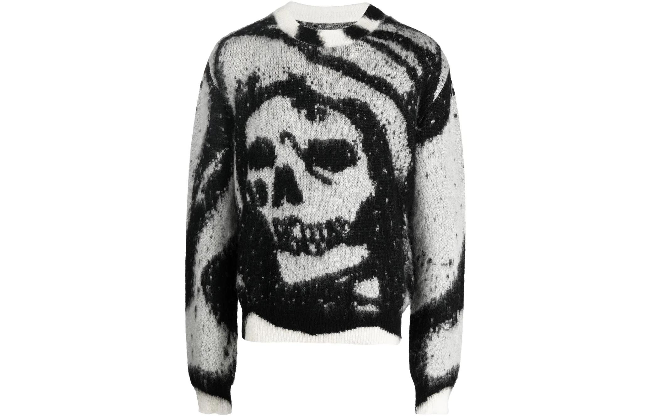 AMIRI FW22 Skull Logo Embroidered Crewneck Pullover Sweatshirt Multicolor Men AW22MKL022-271