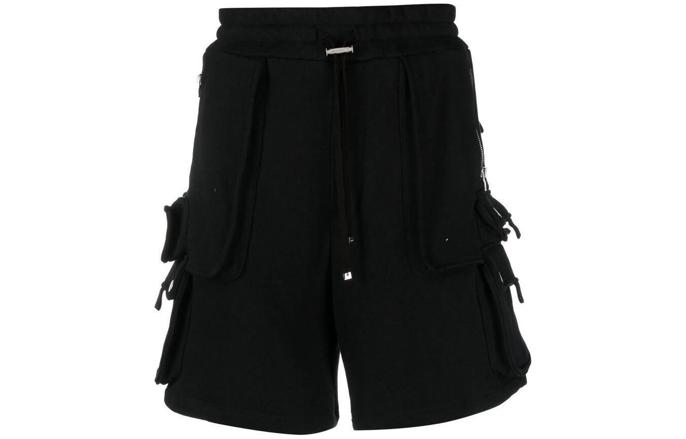 AMIRI FW22 Solid Elastic Drawstring Straight Casual Shorts Black Men PF22MJP003-001