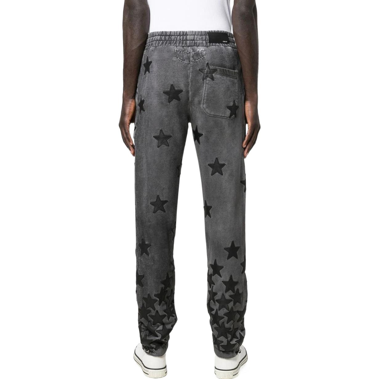 Shop AMIRI FW22 Celana Jogger Patch Bintang High-Waisted Pria Abu-Abu. PS22MJS001032
