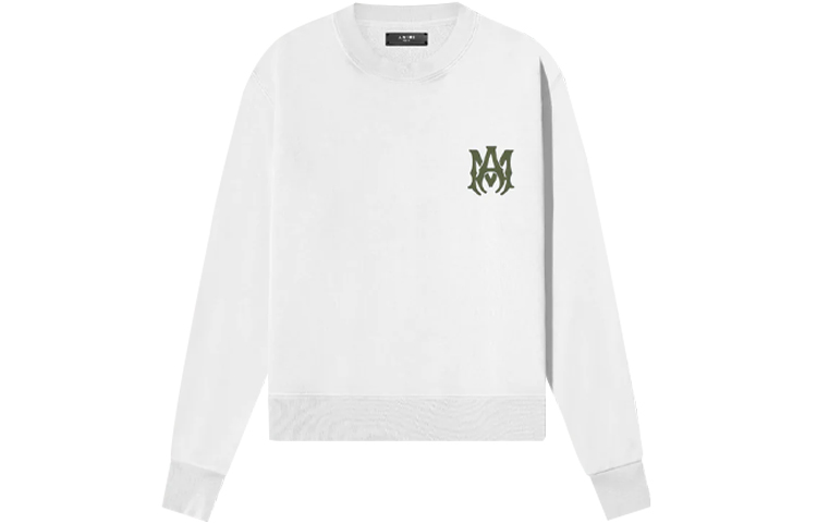 AMIRI FW22 White Logo Print Pullover Long Sleeve Sweatshirt PF22MJC016WHITE