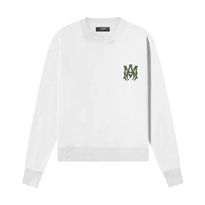 AMIRI FW22 White Logo Print Pullover Long Sleeve Sweatshirt PF22MJC016WHITE