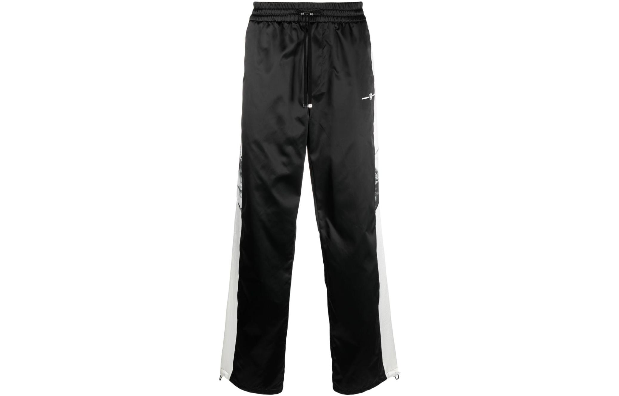 AMIRI FW23  Black Straight-Leg Elastic Track Pants with Side Stripes. PF23MAW006-001