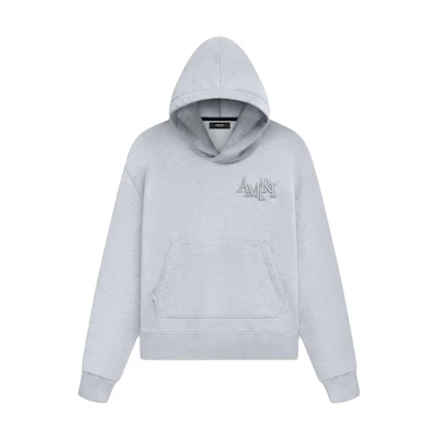 AMIRI FW23 Back Letter Print Hoodie Grey AW23MJG029-032