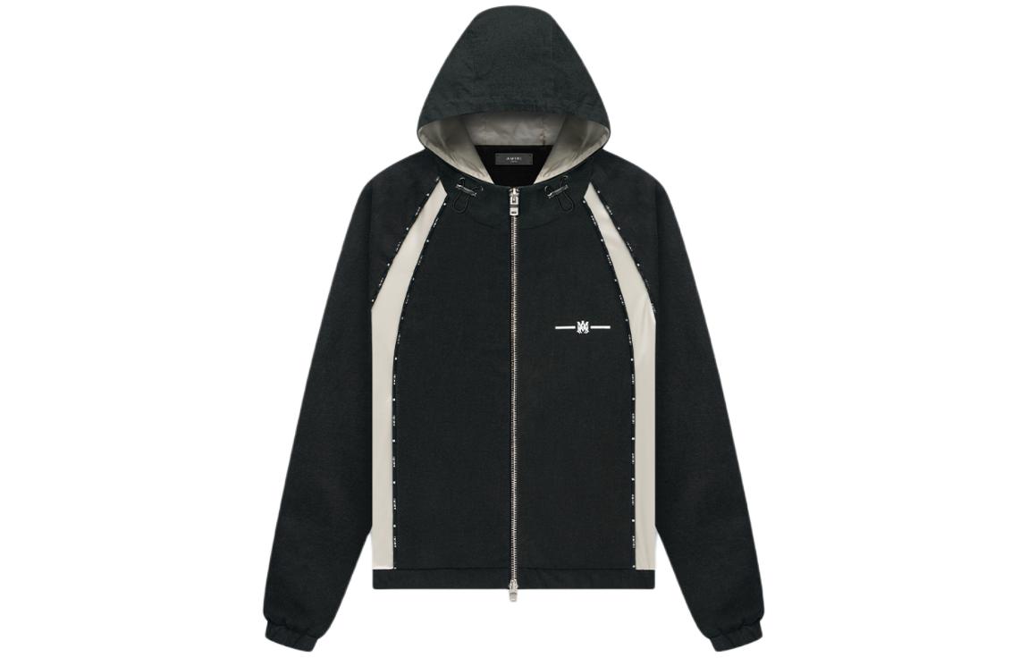 AMIRI FW23 Black Cotton Zip-Up Hoodie Jacket - Relaxed Fit PF23MOS009