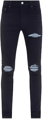 AMIRI 男士FW23黑色破洞修身拉鍊牛仔褲 PS24MDS006-034 Buy AMIRI 男士FW23黑色破洞修身拉鍊牛仔褲 PS24MDS006-034
