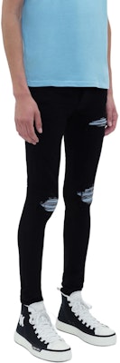 AMIRI 男士FW23黑色破洞修身拉鍊牛仔褲 PS24MDS006-034 Purchase AMIRI 男士FW23黑色破洞修身拉鍊牛仔褲 PS24MDS006-034