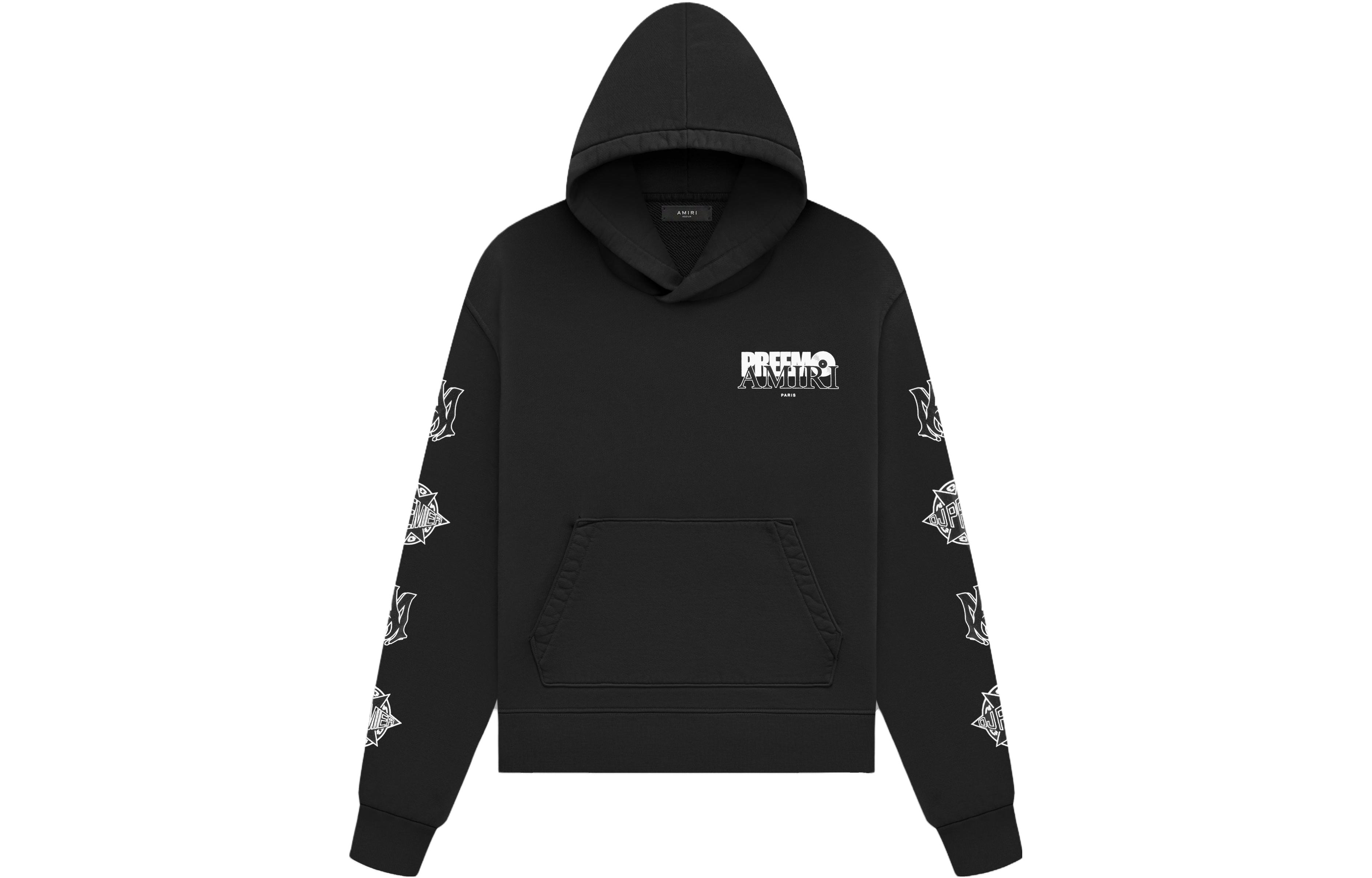 AMIRI FW23 Black Hoodie with Letter Print AW23MJG012-001