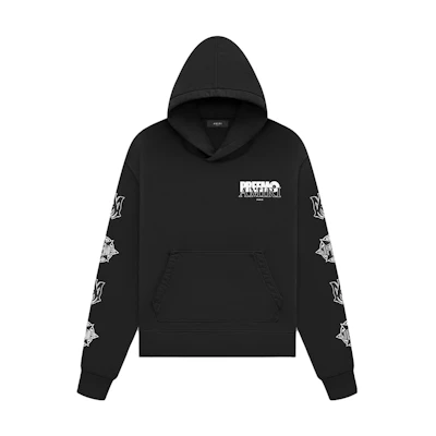 AMIRI FW23 Black Hoodie with Letter Print AW23MJG012-001