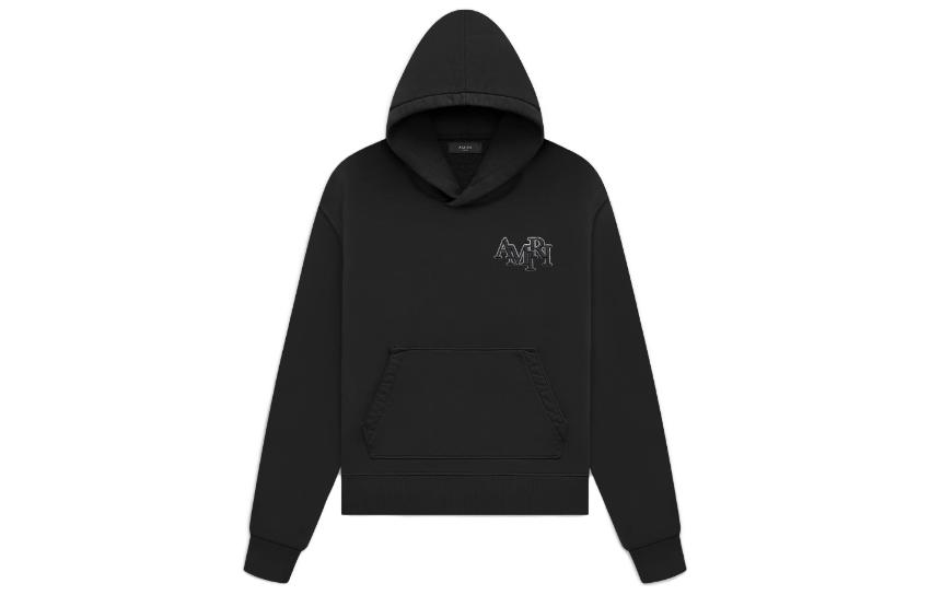 AMIRI FW23 Black Pullover Hoodie Long Sleeve Solid Color AW23MJG029-001