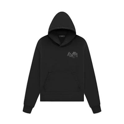 AMIRI FW23 Black Pullover Hoodie Long Sleeve Solid Color AW23MJG029-001