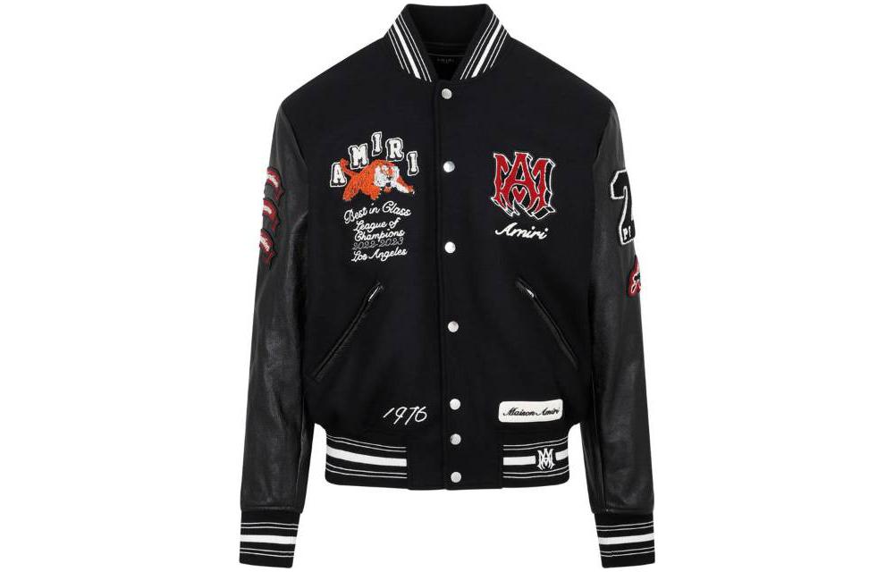 AMIRI FW23 Colorblock V-Neck Letter Print Jacket Multicolor PF23MOS003