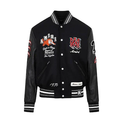 AMIRI FW23 Colorblock V-Neck Letter Print Jacket Multicolor PF23MOS003