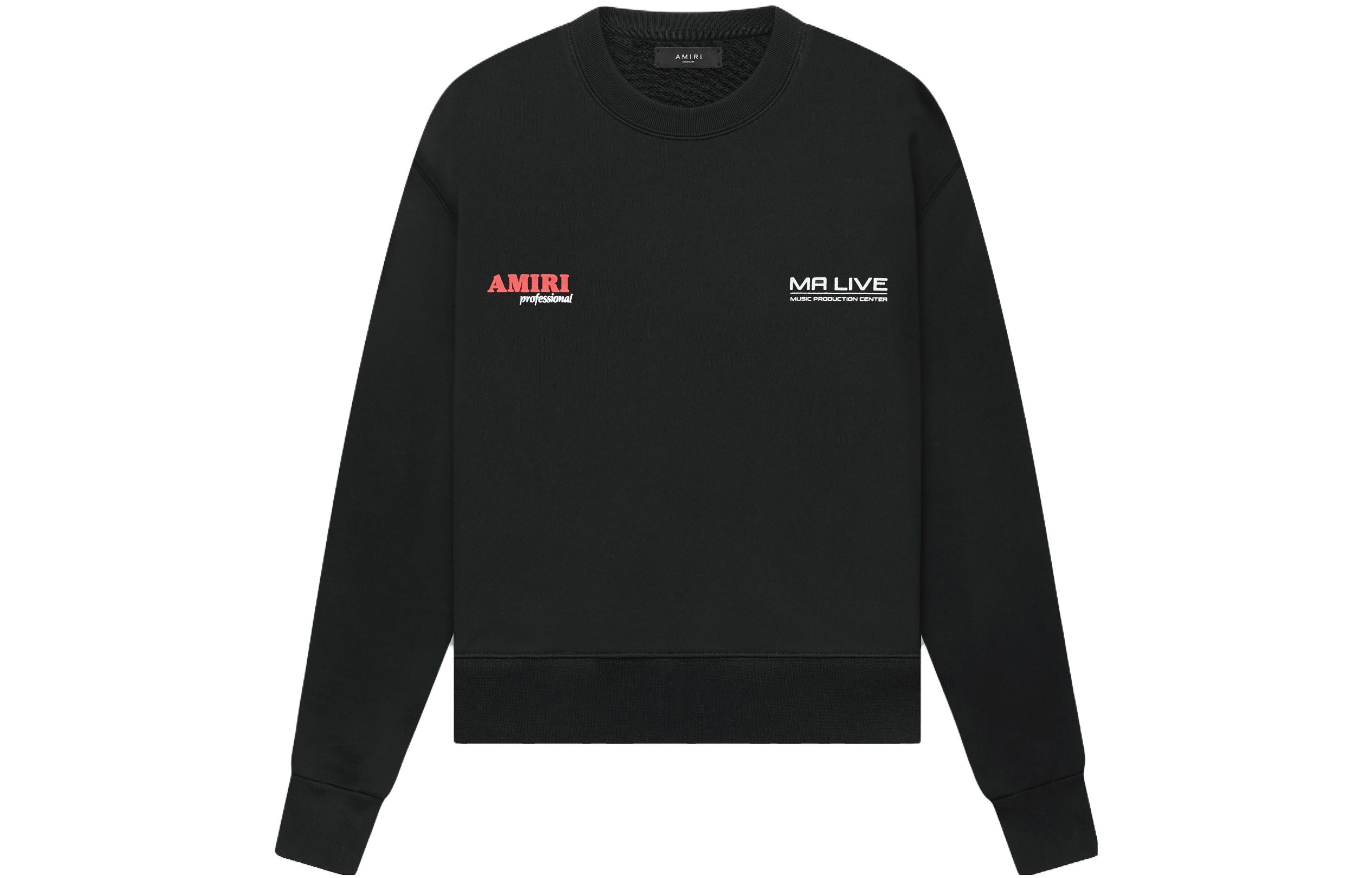 AMIRI FW23 Geometric Print Crewneck Long Sleeve Sweatshirt Black AW23MJG008-001