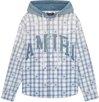 AMIRI FW24 單排釦連帽字母印花外套 藍色 AMSTOS1016-504 Buy AMIRI FW24 單排釦連帽字母印花外套 藍色 AMSTOS1016-504