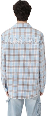 AMIRI FW24 Kemeja Lengan Panjang Kotak-Kotak Biru Langit. AMSTFL1003-456 Shop AMIRI FW24 Kemeja Lengan Panjang Kotak-Kotak Biru Langit. AMSTFL1003-456